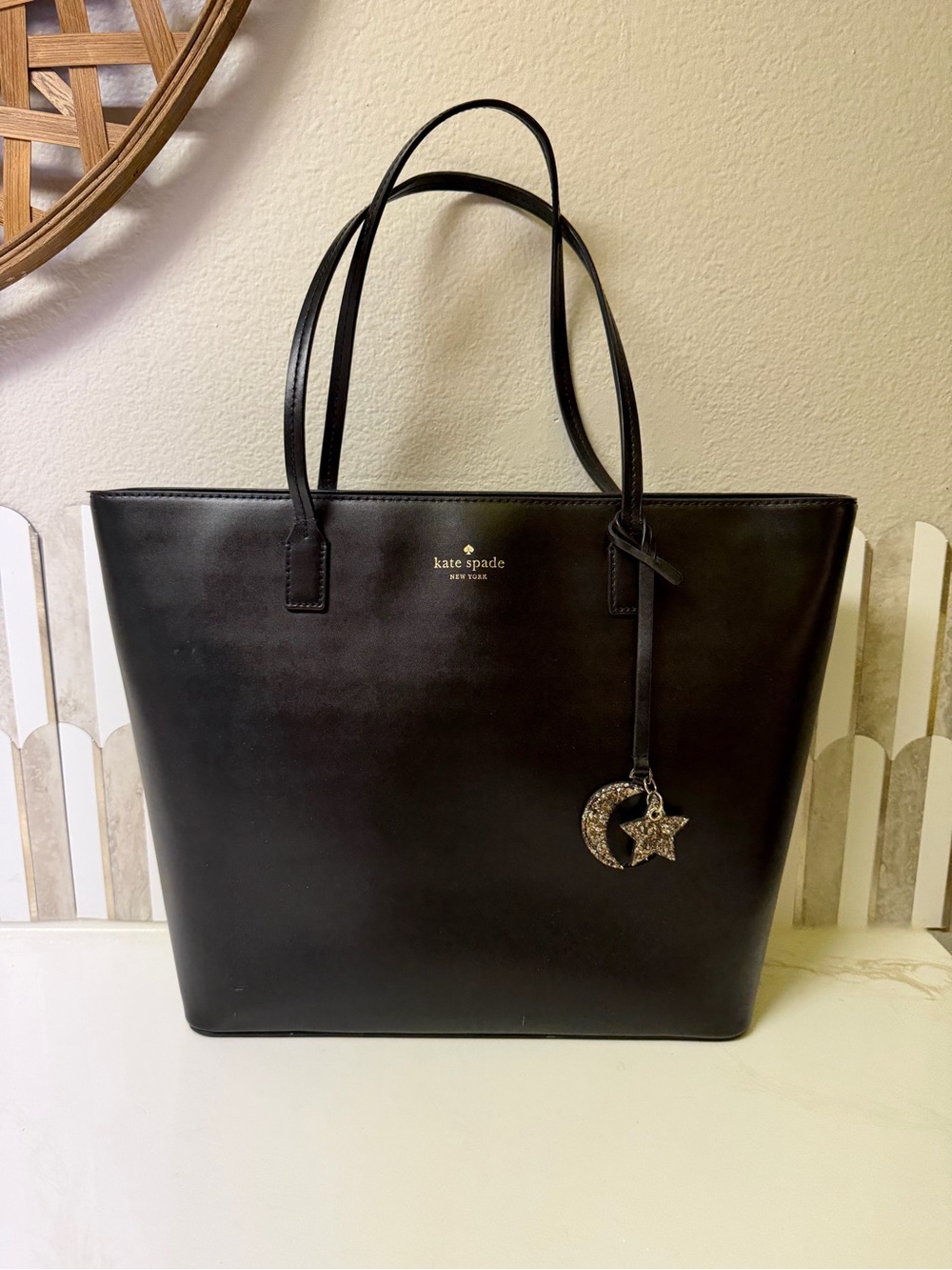 Kate Spade New York Black Leather Tote Bag